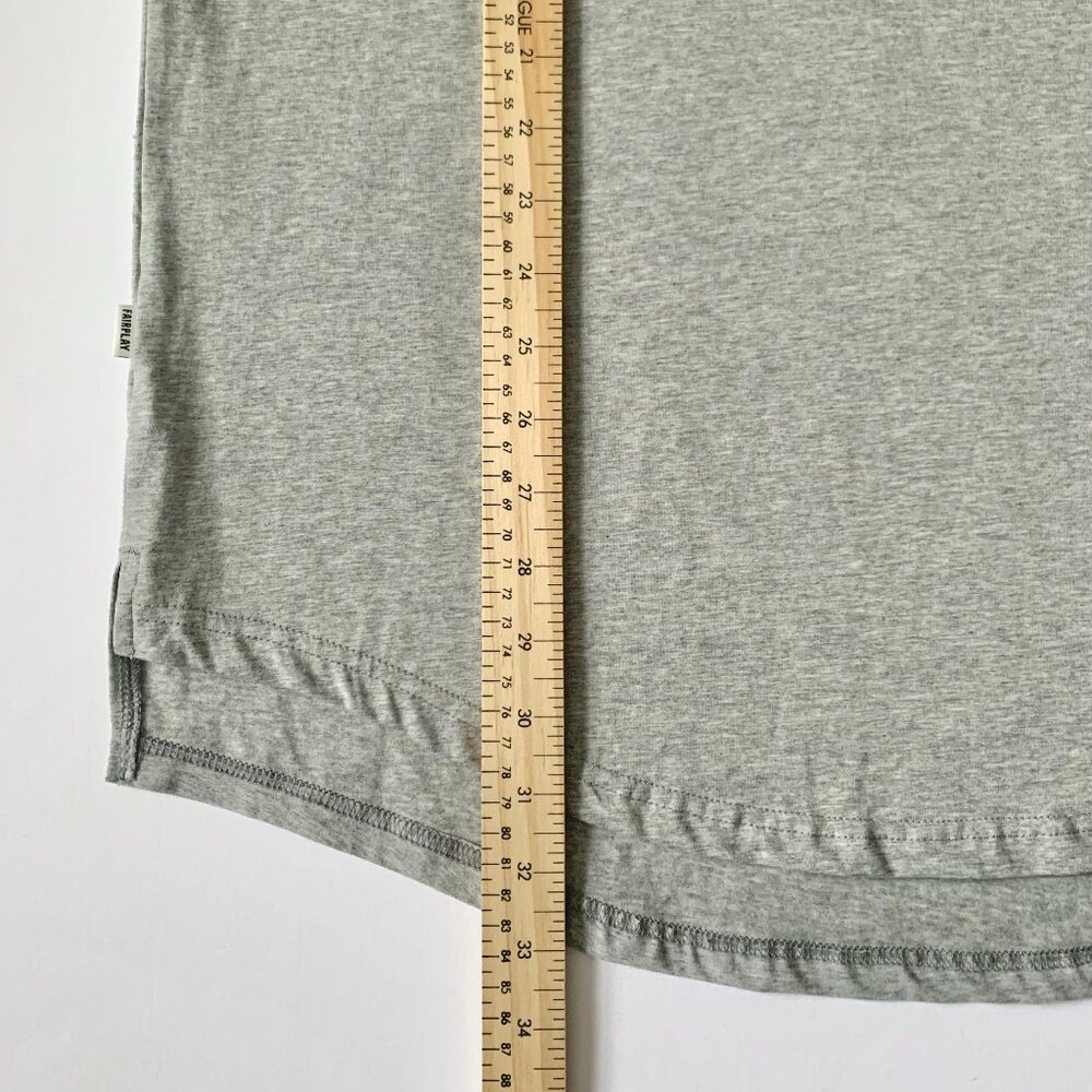 Fairplay Heather Grey Raglan Venice Short Sleeve T Shirt Tee Athleisure Classic - Picture 14 of 16